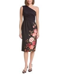 Rene Ruiz - Asymmetric Neckline Stretch Crepe Cocktail Dress - Lyst