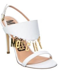 Moschino - Logo Lettering Leather Sandal - Lyst
