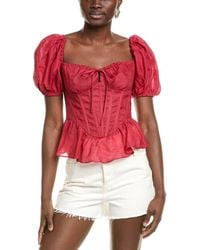 Bardot - Esra Puff Sleeve Corset Top - Lyst
