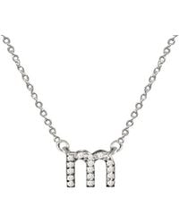 Jane Basch - 14k White Gold Diamond Lowercase Initial Necklace (a-z) - Lyst