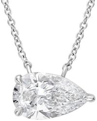 Diana M. Jewels - 14K 12.00 Ct. Tw. Lab-Grown Diamond Solitaire Pendant - Lyst