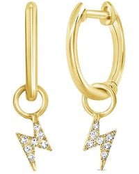 Sabrina Designs - 14k 0.04 Ct. Tw. Diamond Lightning Bolt Dangle Huggie Earrings - Lyst