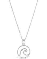 Sterling Forever Silver Circle Wave Necklace - Metallic