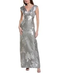 Lela Rose - V-Neck Wool-Blend Gown - Lyst