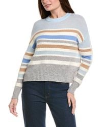Hannah Rose - Stripe Crewneck Wool & Angora-Blend Sweater - Lyst
