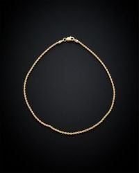 Italian Gold - 14K Hollow Rope Ankle Bracelet - Lyst