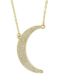 Sterling Forever - Cz Crescent Necklace - Lyst