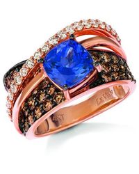 Le Vian - Royal Blues 14K Rose 3.80 Ct. Tw. Diamond & Tanzanite Cocktail Ring - Lyst
