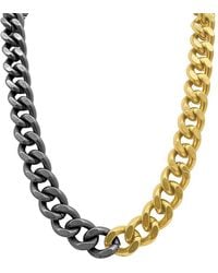 Adornia - 14k Plated Water-resistant Mixed Curb Chain Necklace - Lyst