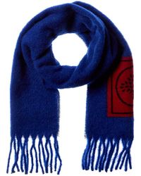 Mulberry - Logo Patch Solid Alpaca, Mohair & Wool-blend Scarf - Lyst