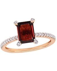 Rina Limor - 10k Rose Gold 2.23 Ct. Tw. Diamond & Garnet Ring - Lyst