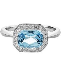 Diamond Select Cuts - 14K Diamond .14 Ct. & 1.30 Ct Aquamarine Ring - Lyst