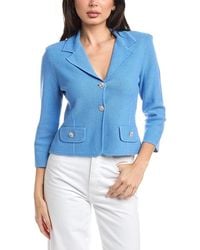 St. John - Fitted Knit Jacket - Lyst