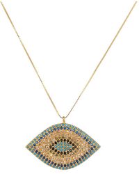 Eye Candy LA - Silver Cz Evil Eye Necklace - Lyst