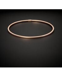 Italian Gold - 14k Italian Rose Gold Bangle Bracelet - Lyst