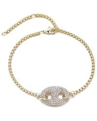 Adornia - 14K Plated Cz Crystal Mariner Link Bracelet - Lyst