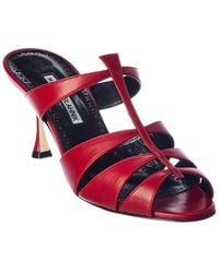 Manolo Blahnik - Nooramu 70 Leather Sandal - Lyst
