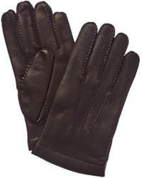 Portolano - Chocolate Cashmere-lined Leather Gloves - Lyst