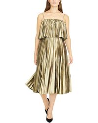J.Crew Goma Pleated Lamé Dress - Metallic