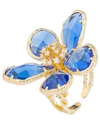 Eye Candy LA - Luxe Collection Kobal Cubic Zirconia Crystal Flower Adjustable Ring - Lyst