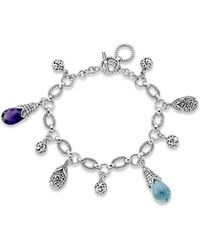 Samuel B. - Silver 7.00 Ct. Tw. Gemstone Charm Bracelet - Lyst