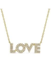 Sabrina Designs - 14k 0.27 Ct. Tw. Diamond Love Necklace - Lyst