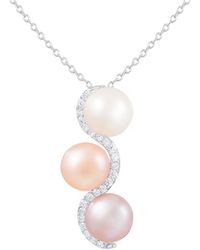 Splendid - Rhodium Over Silver 8-9mm Pearl Pendant - Lyst