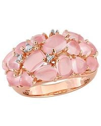 Rina Limor - Rose-Plated 7.86 Ct. Tw. Diamond & Rose Quartz Ring - Lyst