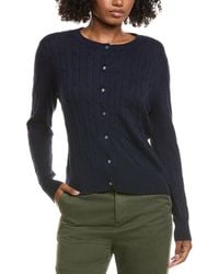 Hannah Rose - Classic Cable Full Button Cashmere-Blend Cardigan - Lyst