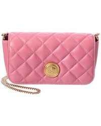 Versace - Iconic Leather Wallet On Chain - Lyst