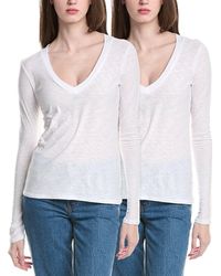 James Perse - 2Pk Relaxed V-Neck T-Shirt - Lyst