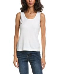 Forte - Stripe Cap Sleeve V-Neck Sweater - Lyst