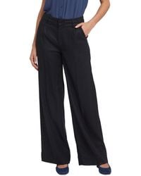 NYDJ - Mona Black Linen-blend Wide Leg Jean - Lyst