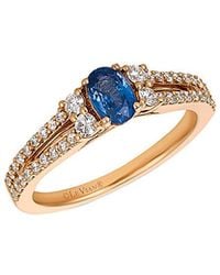 Le Vian - Le Vian 14k Rose Gold 0.96 Ct. Tw. Diamond & Sapphire Ring - Lyst