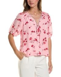 Cece - V-Neck Pintuck Blouse - Lyst