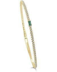 Sabrina Designs - 14k 0.53 Ct. Tw. Diamond & Emerald Baguette Bangle Bracelet - Lyst