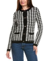 Kier + J - Kier + J Houndstooth Wool & Cashmere-Blend Cardigan - Lyst