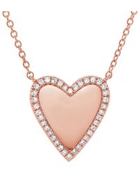 Sabrina Designs - 14k Rose Gold 0.09 Ct. Tw. Diamond Heart Necklace - Lyst