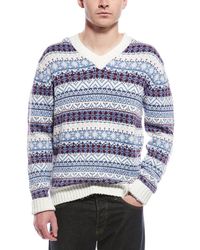 BOSS - Sissoh Wool-Blend V-Neck Sweater - Lyst