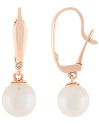 Masako Pearls - Splendid Pearls 14k Rose Gold Diamond & 8-8.5mm Pearl Earrings - Lyst