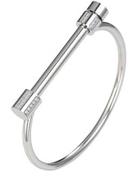 Eye Candy LA - Luxe Titanium Cz Krystal Cuff Bracelet - Lyst