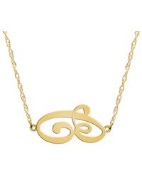 Jane Basch - 22k Over Silver A-z Sideways Script Initial Necklace (a-z) - Lyst