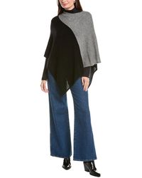 Forte - Colorblocked 100% Cashmere Poncho - Lyst