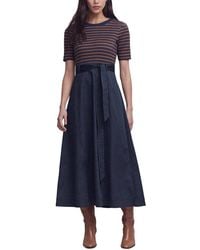 Boden - Crew Neck Mix Media Dress - Lyst