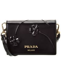 Prada - Logo Leather Shoulder Bag - Lyst