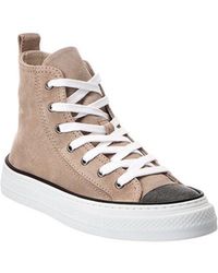 Brunello Cucinelli - Suede High-Top Sneaker - Lyst
