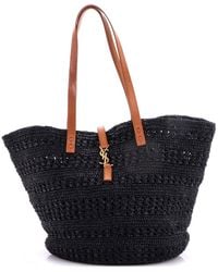 Saint Laurent - Raffia Panier Monogram Basket Shopper Medium (Authentic Pre-Loved) - Lyst