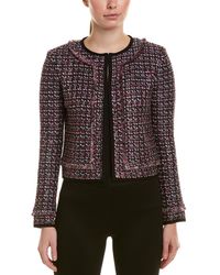 St. John Painterly Sheen Tweed Knit Jacket - Black