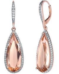 Genevive Jewelry - Silver Cz Pear Pop Of Color Drop Earring - Lyst