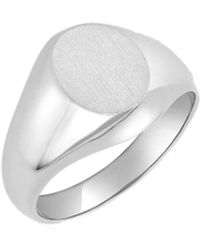 Adornia Stainless Steel Signet Ring - Metallic